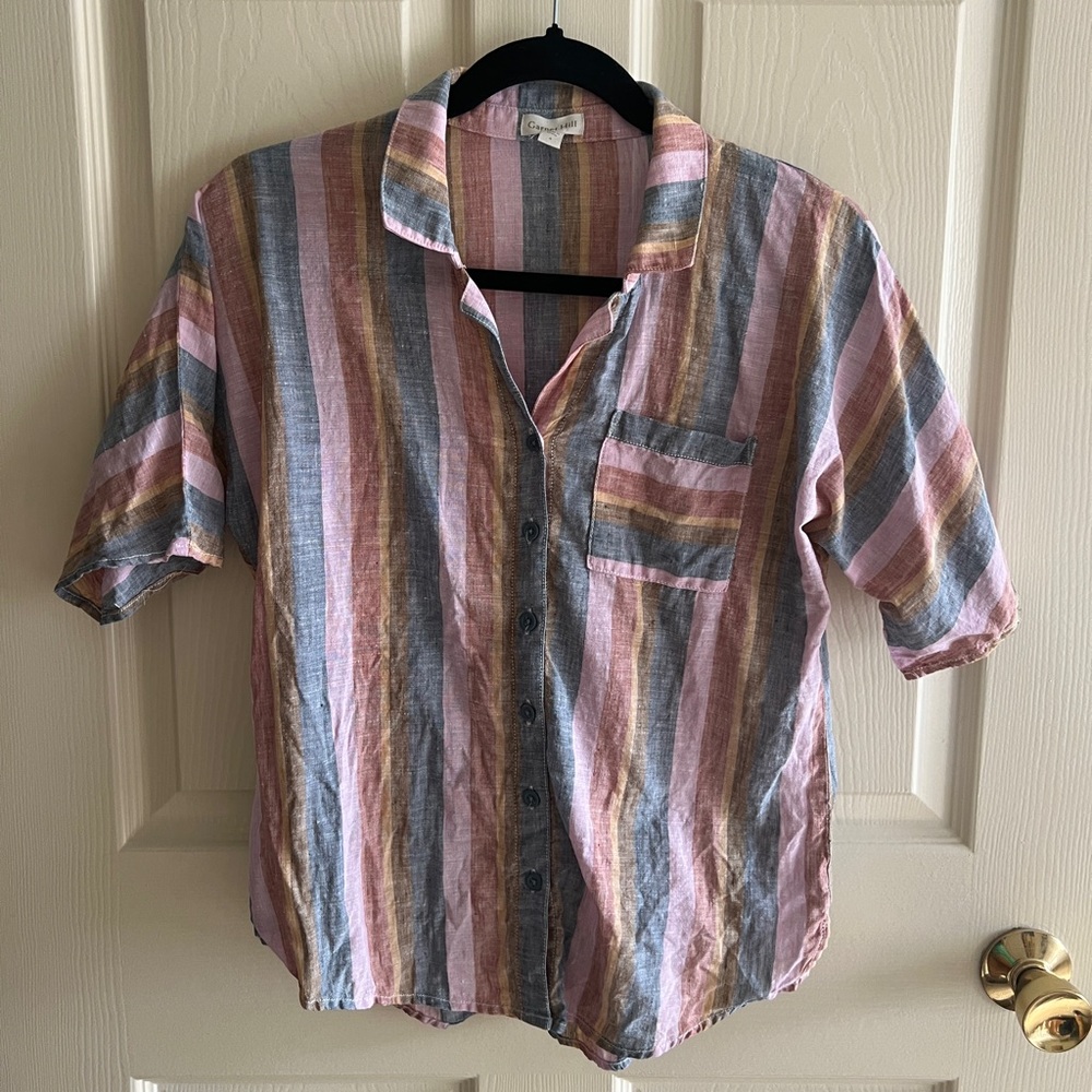 Garnet Hill, size 4, Multicolor Striped Button Down Women’s Shirt